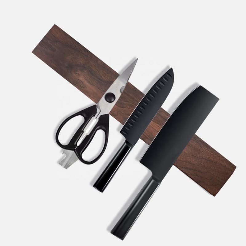 Walnut Wall-Mounted Magnetic Knife Holder factory
